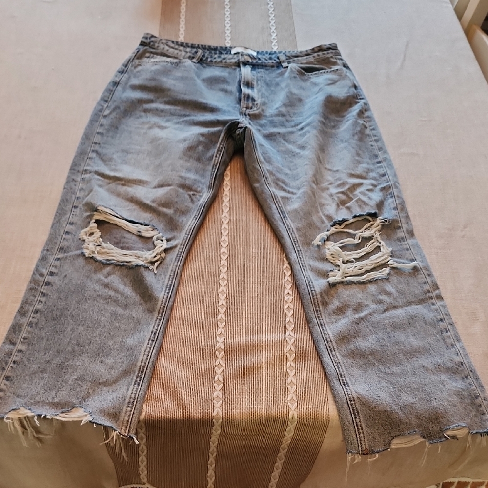 Distressed Blue Jeans